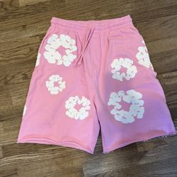 Pink Denim Shorts 