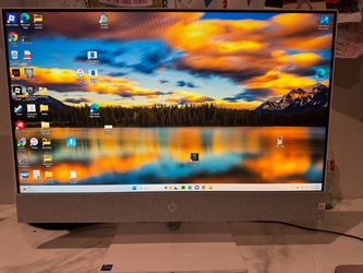 27" HP All-in-One desktop computer.