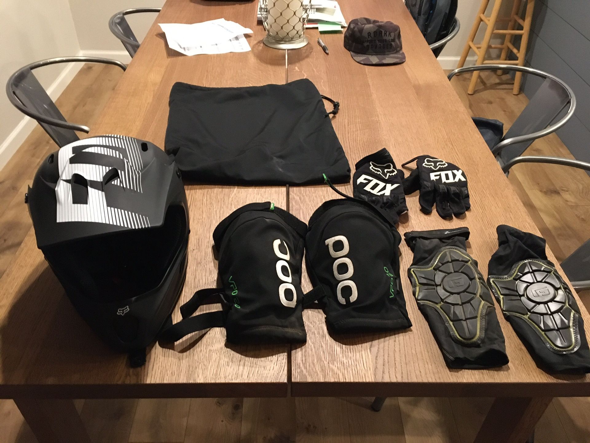 Fox mountain bike helmet and extras