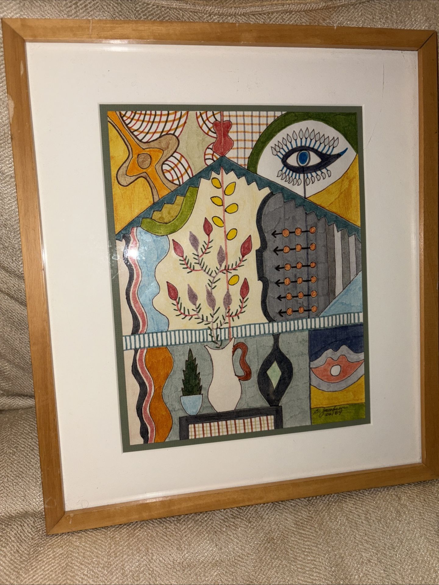Signed And Framed Abstract Artwork