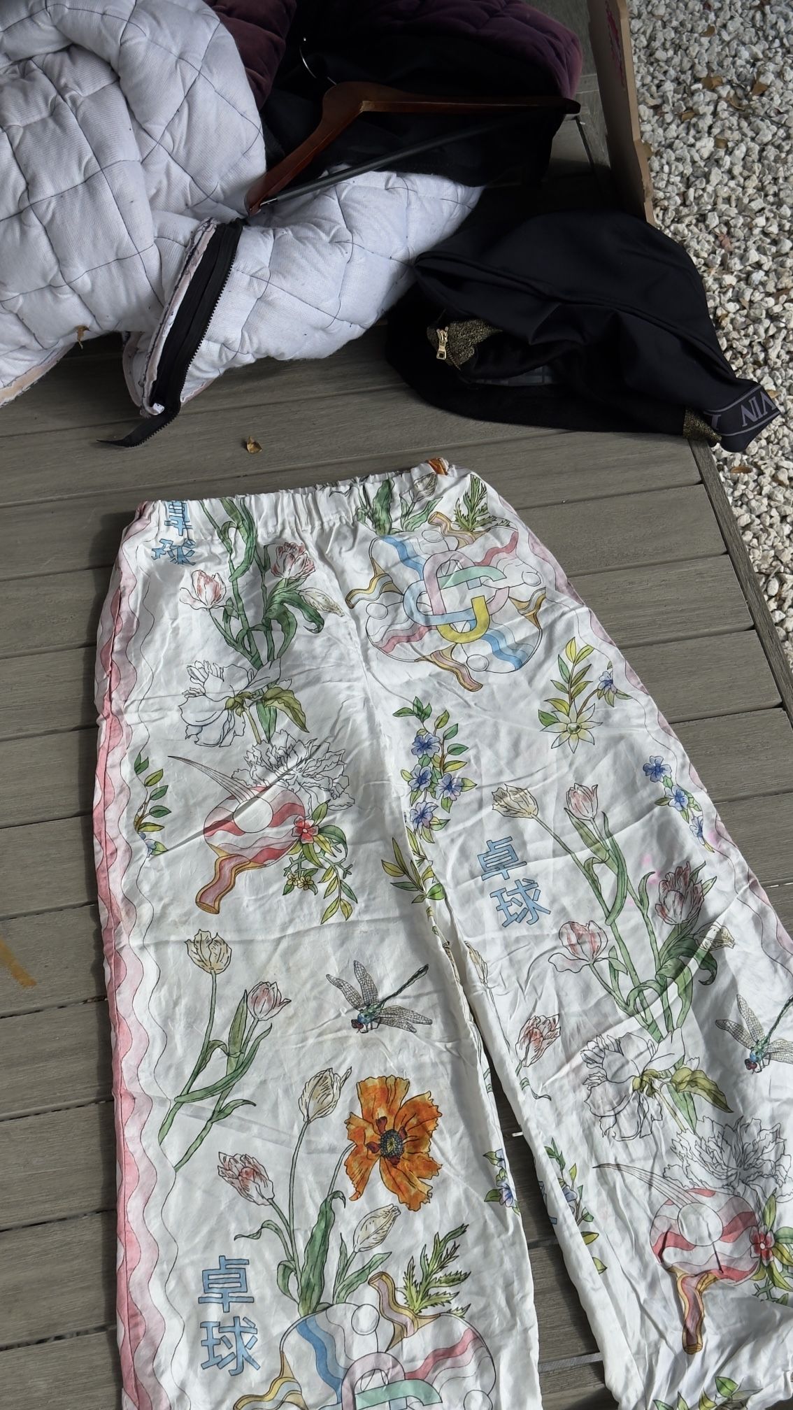 Casablanca Ping Pong Fleurie Jour silk trouser