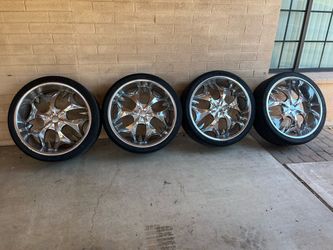 26 inch Bentchi rims 6 lugs w/NEW TIRES 1yr warranty- $950