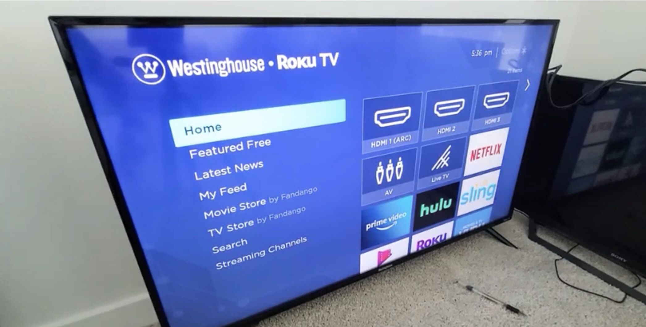 42 Inch Flat Screen Smart TV, Westinghouse