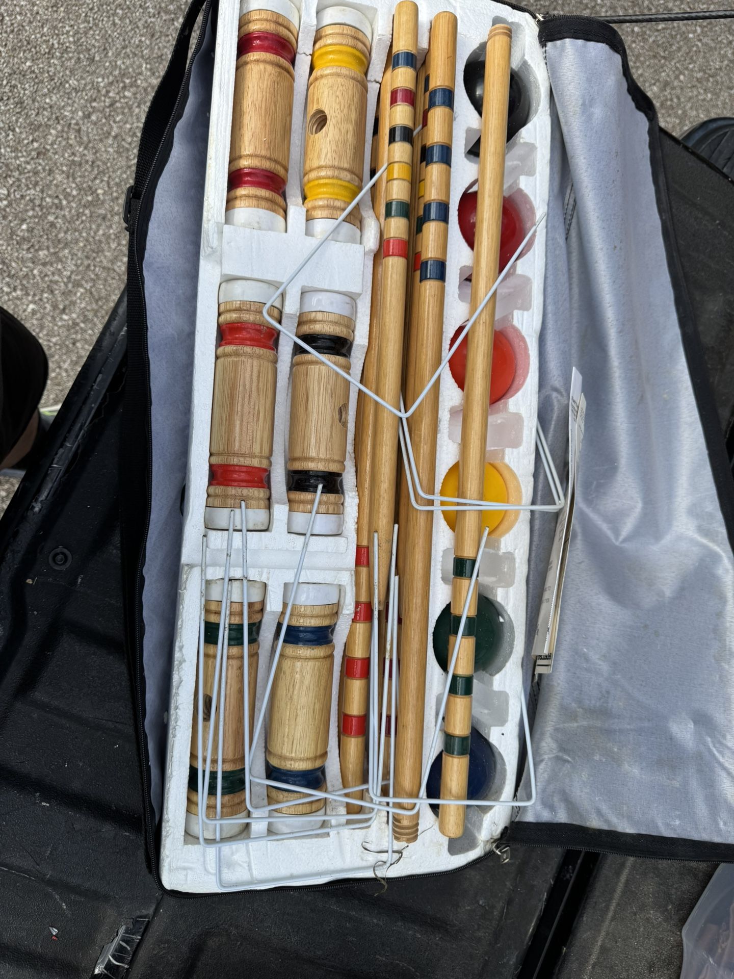 Vintage Sportcraft 6 Player Portable Wooden Croquet Set Carrying Case