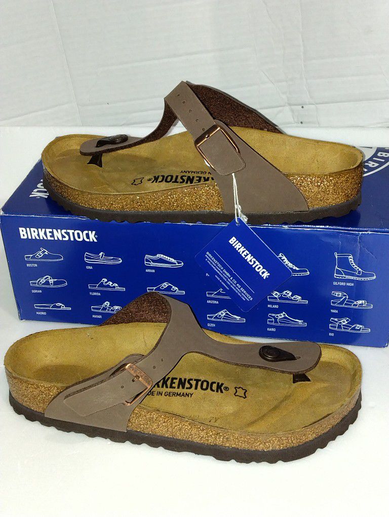 Birkenstock Gizeh  Mocca Leather Shoes 