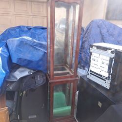 Wood And Glass Hutch