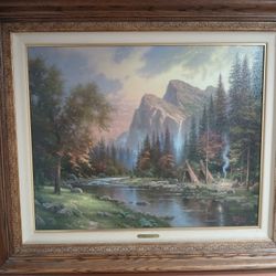 Thomas Kinkade "The Mountains Declare His Glory" Painting