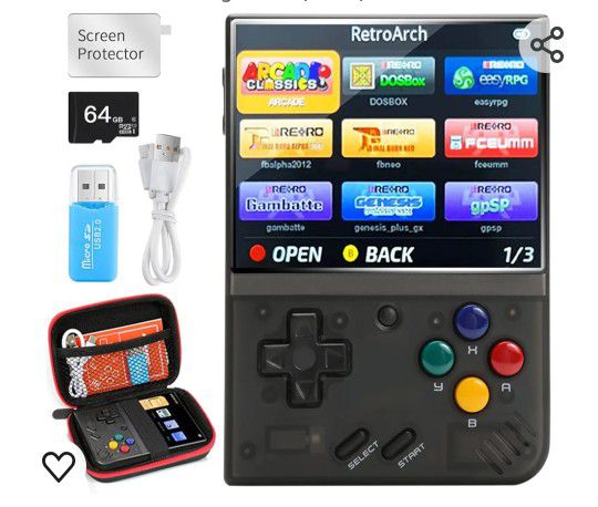 Miyoo Mini Plus,Retro Game Console with 64G TF Card,Support 10000+Games,3.5-inch Portable Rechargeable Open Source Video Game Console Emulator with St