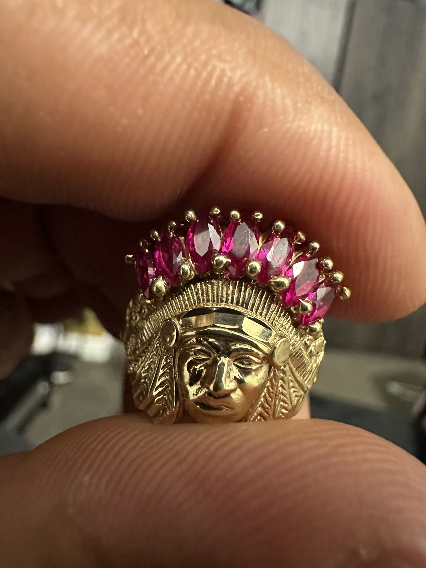 Size 8 10k Gold Indian Ring