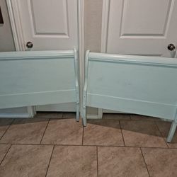 Sky Blue Twin Headboard And Footboard