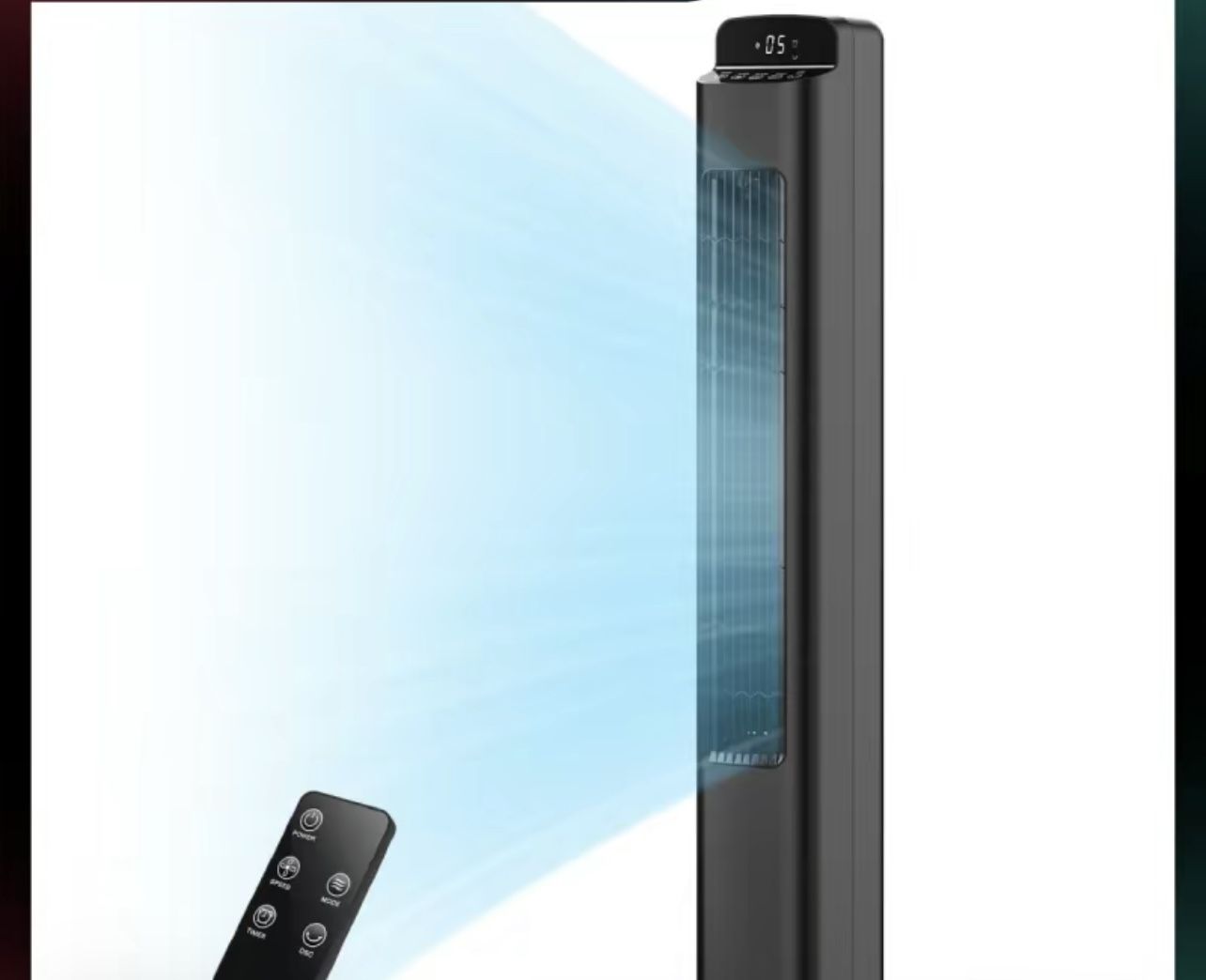 Cowsar Fan for Bedroom, Quiet Floor Fan Oscillating Tower Fan with Remote, Black