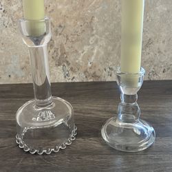 Crystal Candle Holders- 6 Pc