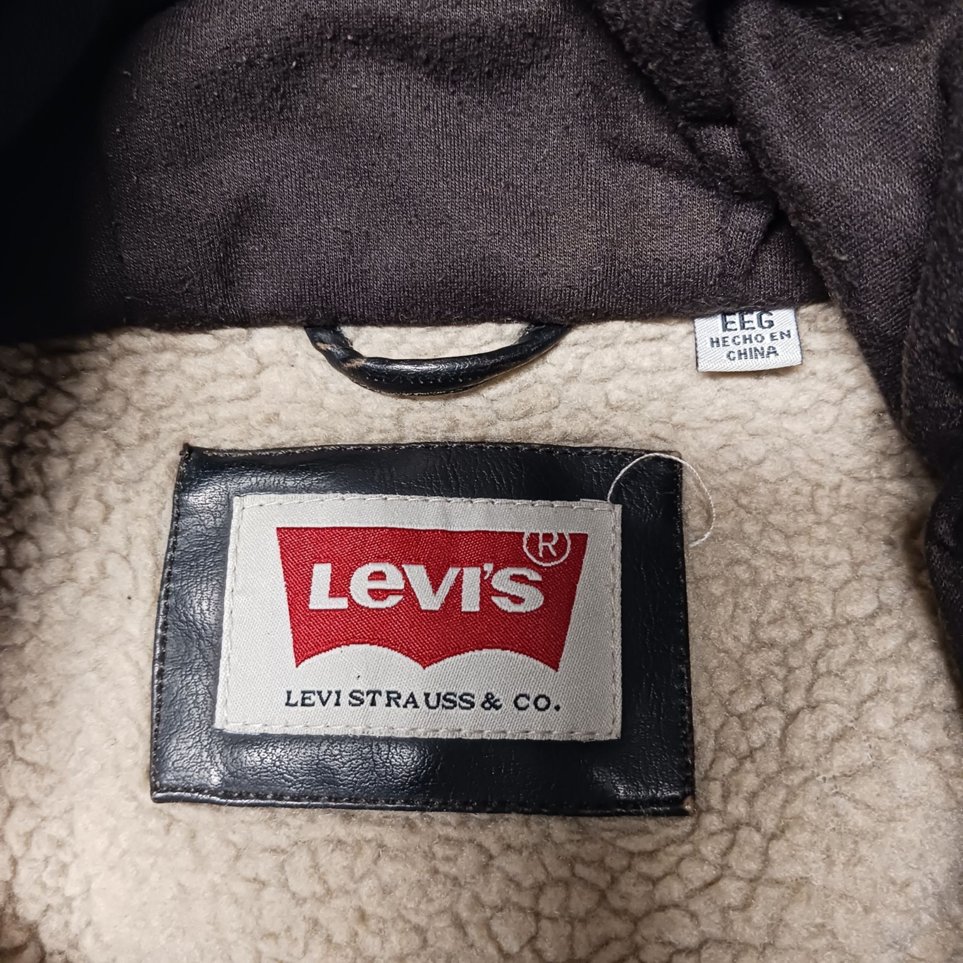 Levi's Men's Leather Hooded Trucker Jacket XXL