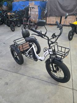 SKERT Electric Fat Tire Trike with Cargo Baskets