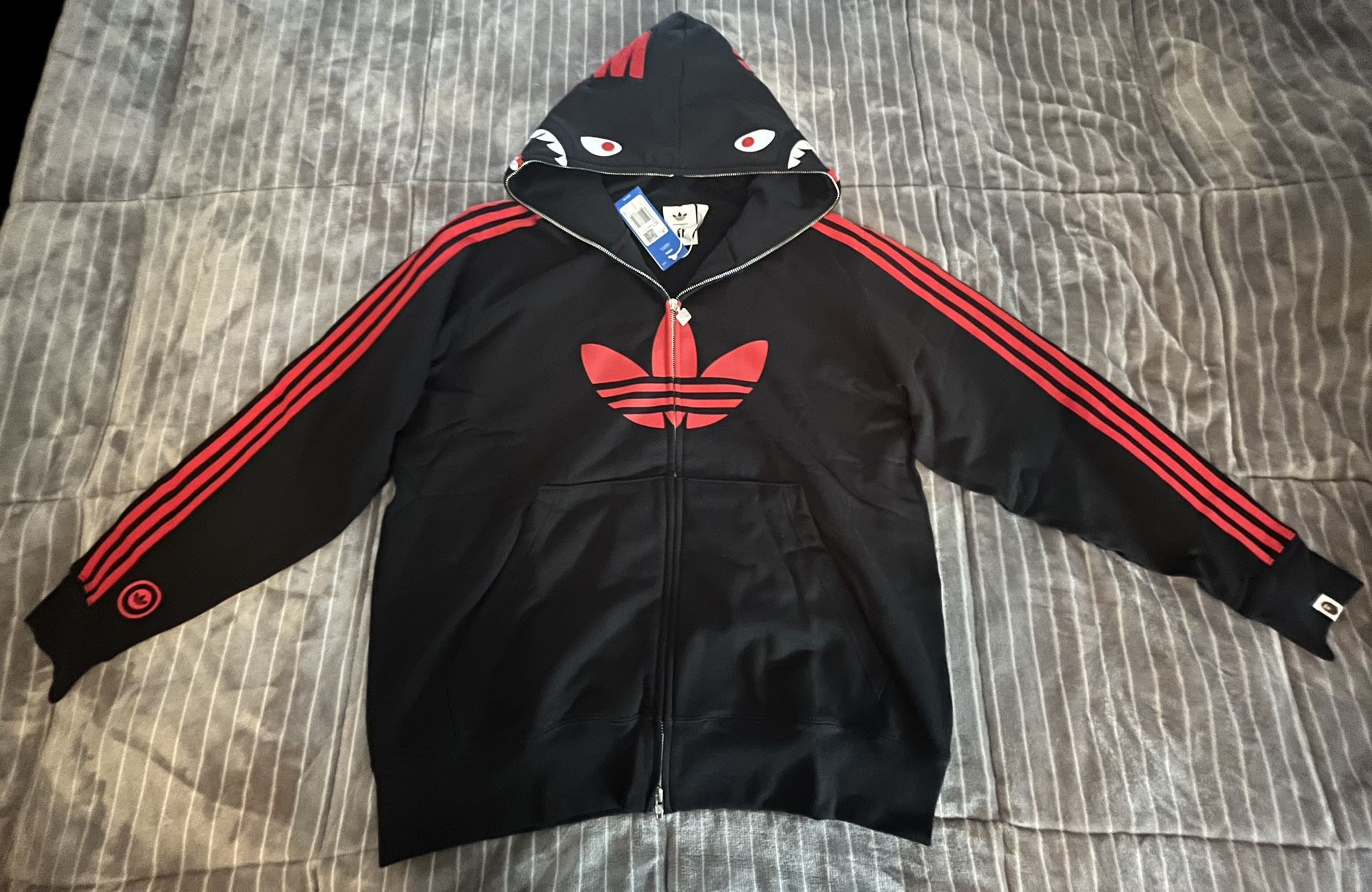 Adidas X Bape Shark Fleece Full Zip Hoodie
