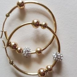 10 K Gold Hoop Earrings. New