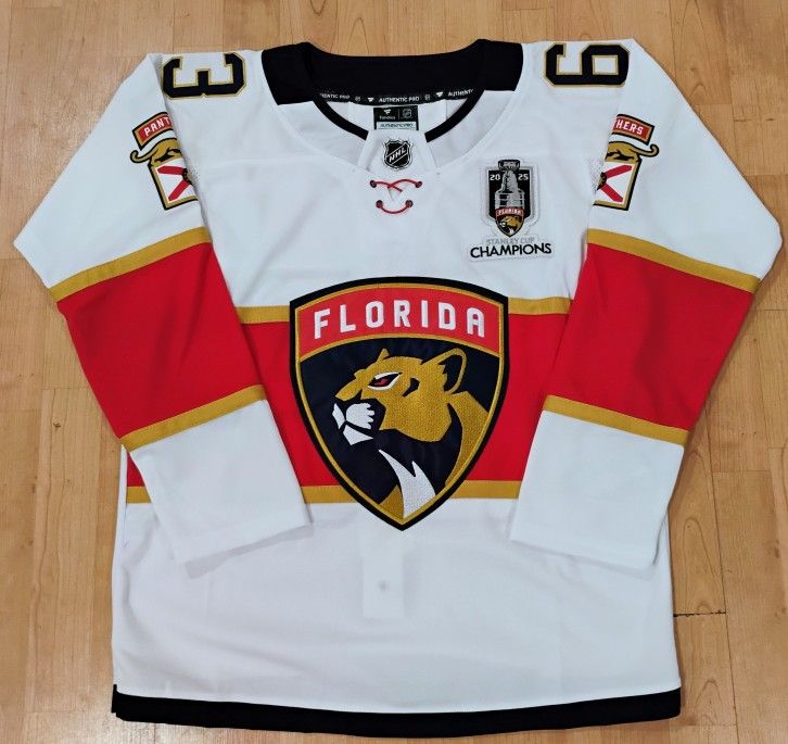 Brad Marchand Florida Panthers White Jersey With Championship Patch 