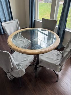 Sectional Couch, Dining Room Table with Chairs and 2 Bookcases