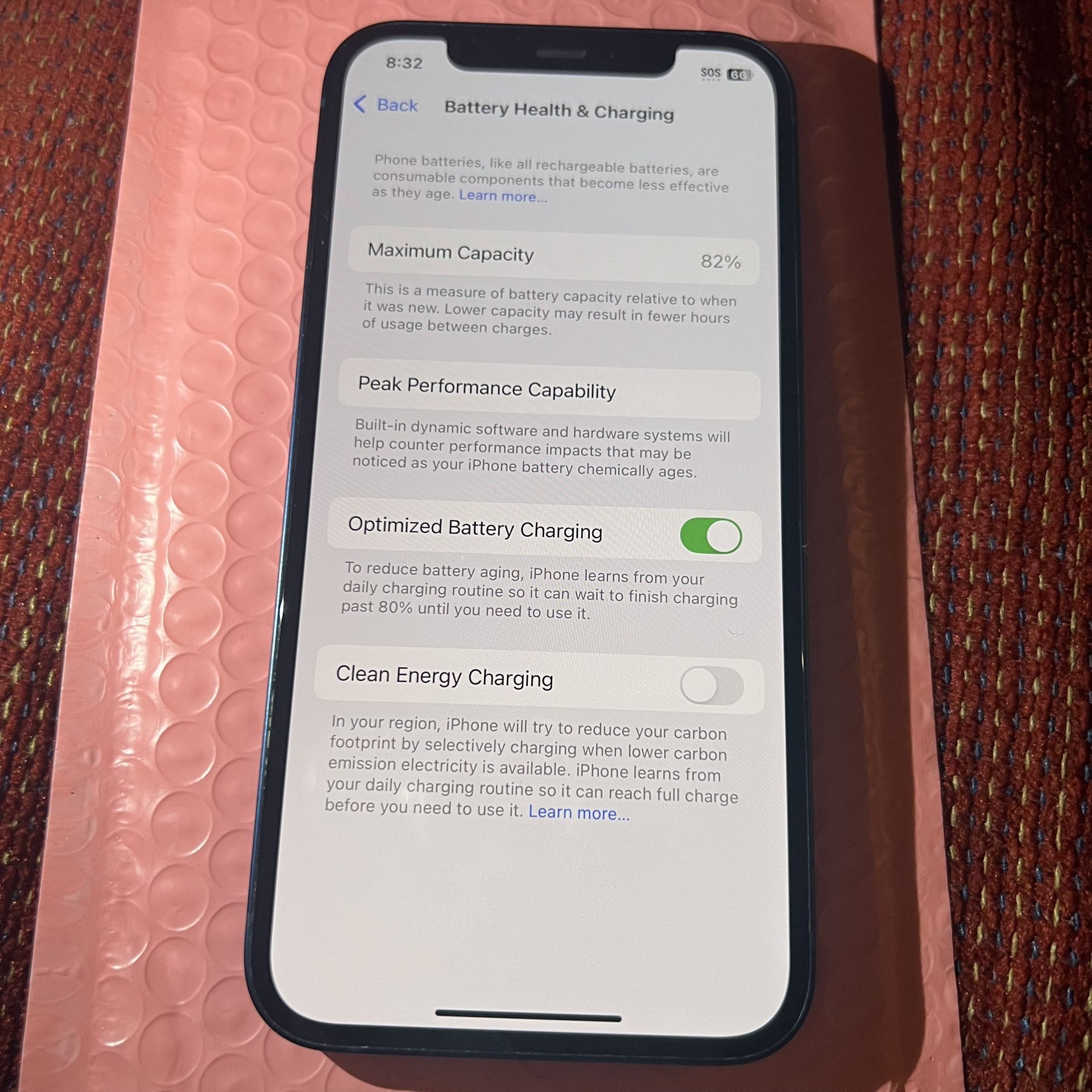 iPhone 12 82% Battery Health