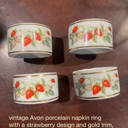 4 Avon Porcelain Napkin Rings