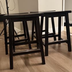 Beautiful, Dark Brown Wooden Stools