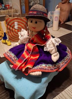 Handmade Latin American Folk Art Cloth Doll
