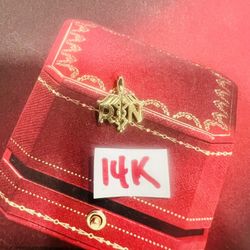 14K Solid Gold Pendant For Wedding 