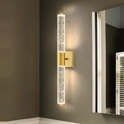 Gold LED Crystal Bubble Wall Sconce