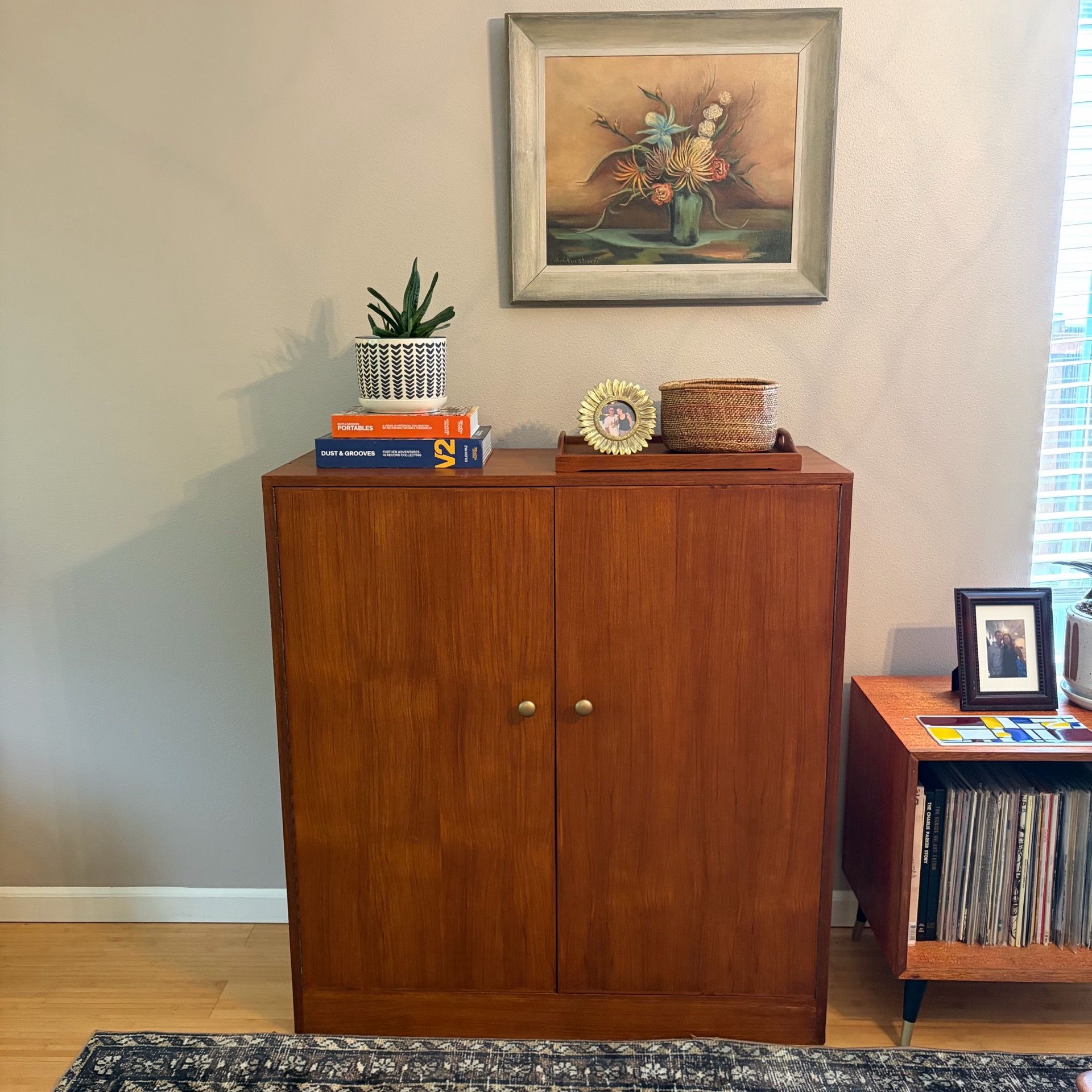 Mid Century 1960s Teak Record Cabinet Storage Unit (Denmark) for Sale ...