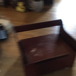 A Nice Brown  Wood , Vintage Ottoman , With  Storage (24” Long X 16” Wide X 20” Tall )