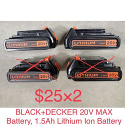 BLACK+DECKER 20V MAX Battery, 1.5Ah Lithium Ion Battery