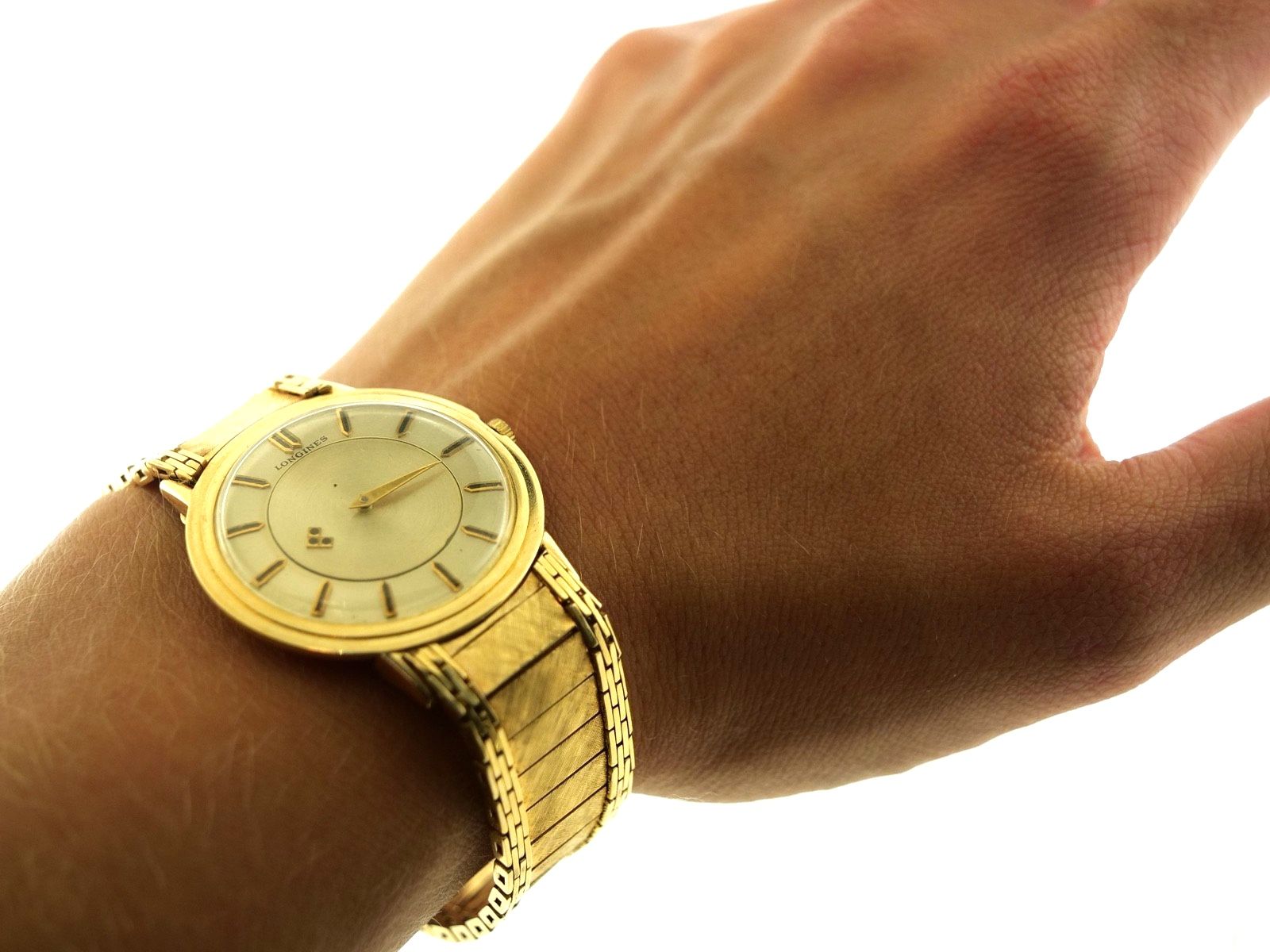 Vintage Longines Gold Watches 14K Gold, Custom Gold Bracelet, Mens Womens