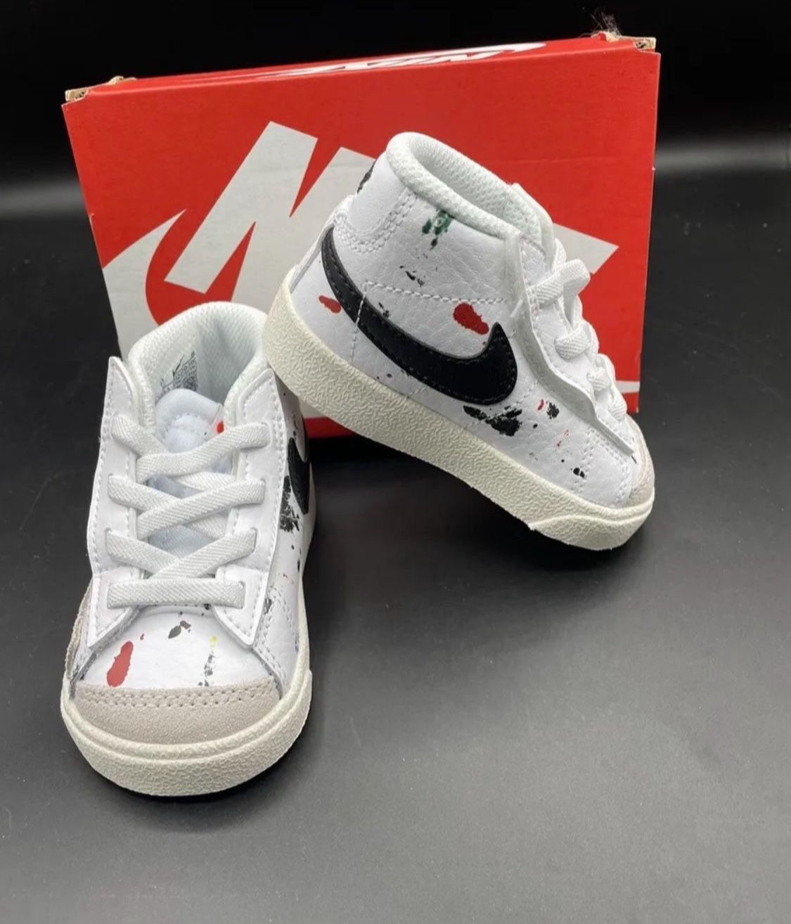 New Nike Baby TODDLER Size 3c 4c Blazer Mid '77 BB White Black Sail