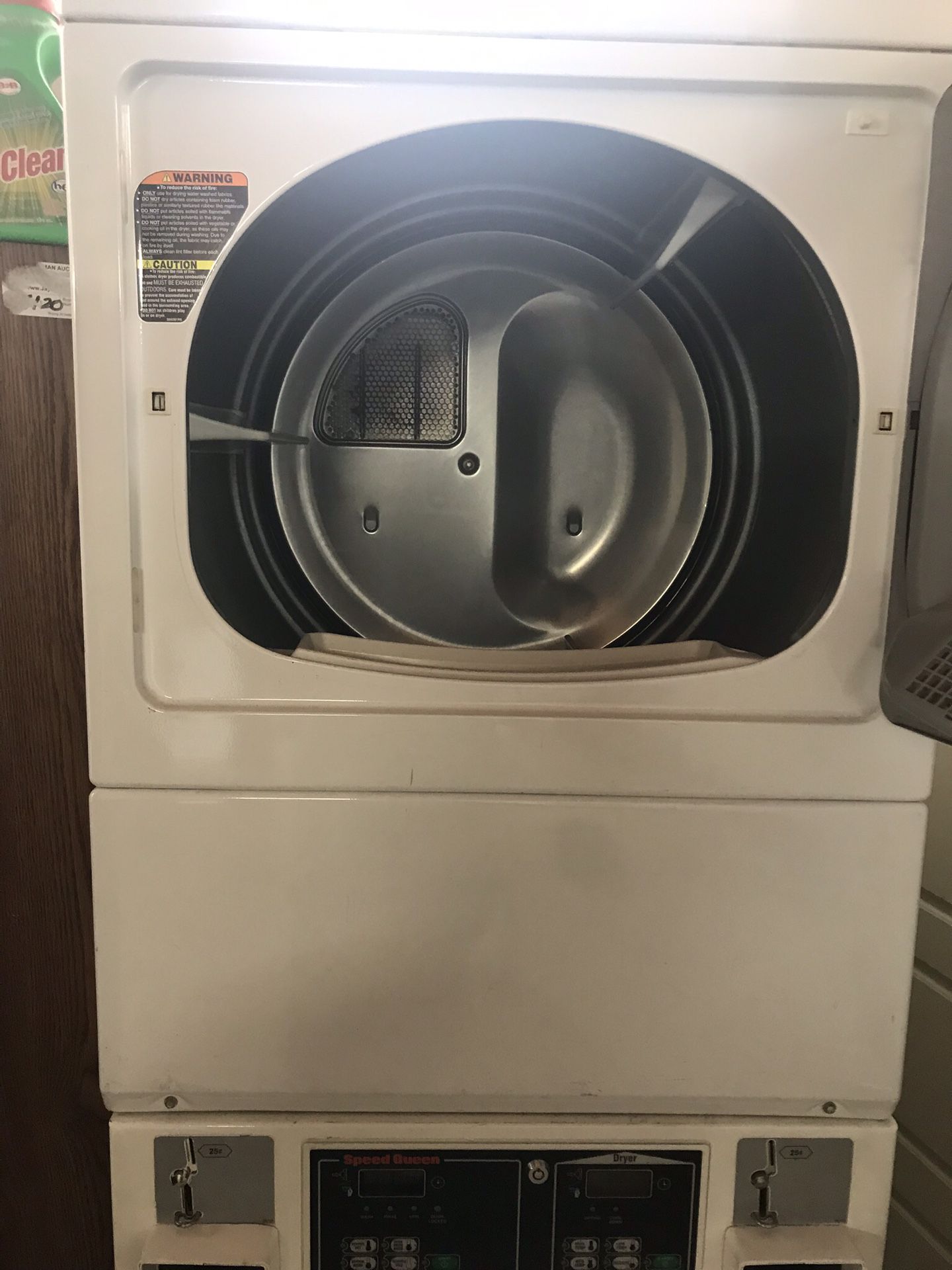 Commercial stackable speed Queen washer and dryer
