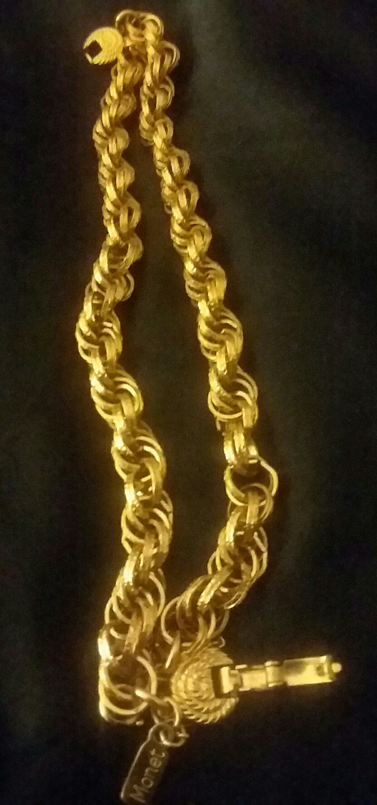 Vintage Monet Double Curb Chain Link Bracelet