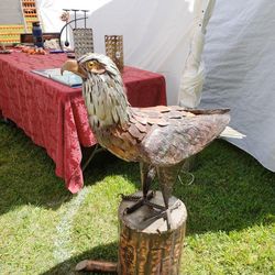 Hand-forged copper bird

