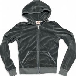 Juicy Couture Grey Velour Zip Up Hoodie
