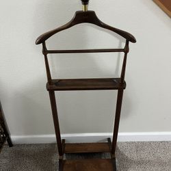 Vintage “THE SETWELL” Wood & Brass Butler Stand