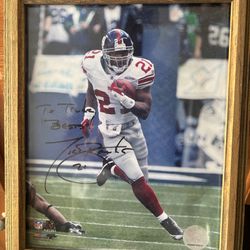 Tiki Barber signed photo