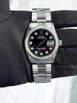Authentic Rare Rolex Datejust 36mm Oyster Black Diamond Dial