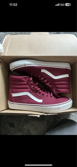 VANS Sk8-Hi Canvas Maroon/white size 11