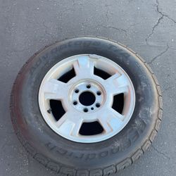 1 - 255/65r17 6x135 6x5.31 F150 Stock Rims Wheels Good Tires 80% Treads!!