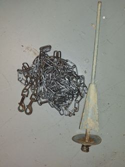 Chain with hooks and ground stake