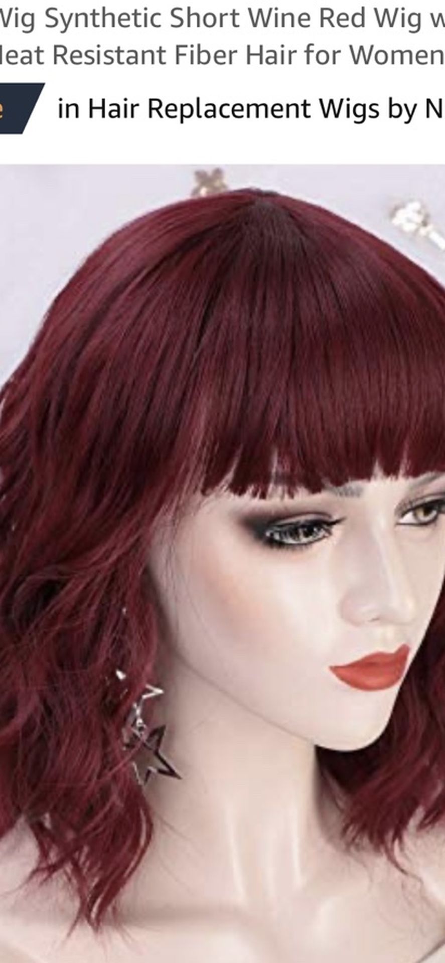 Curly Bob Wine Wig