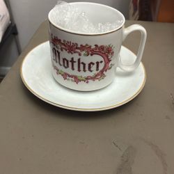 Old coffee, cup, and saucer