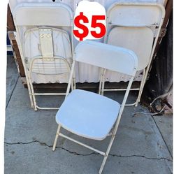 White Folding Chairs - Used As Is