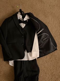 Tazio Boys Black Tuxedo Suit Set