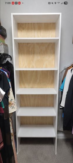 Narrow White Bookshelf