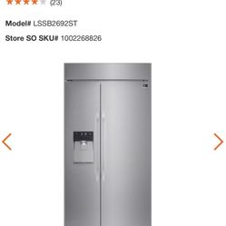 42 in. W 25.6 cu. ft. Built-in Side by Side Smart Refrigerator with WiFi Enabled in Stainless Steel