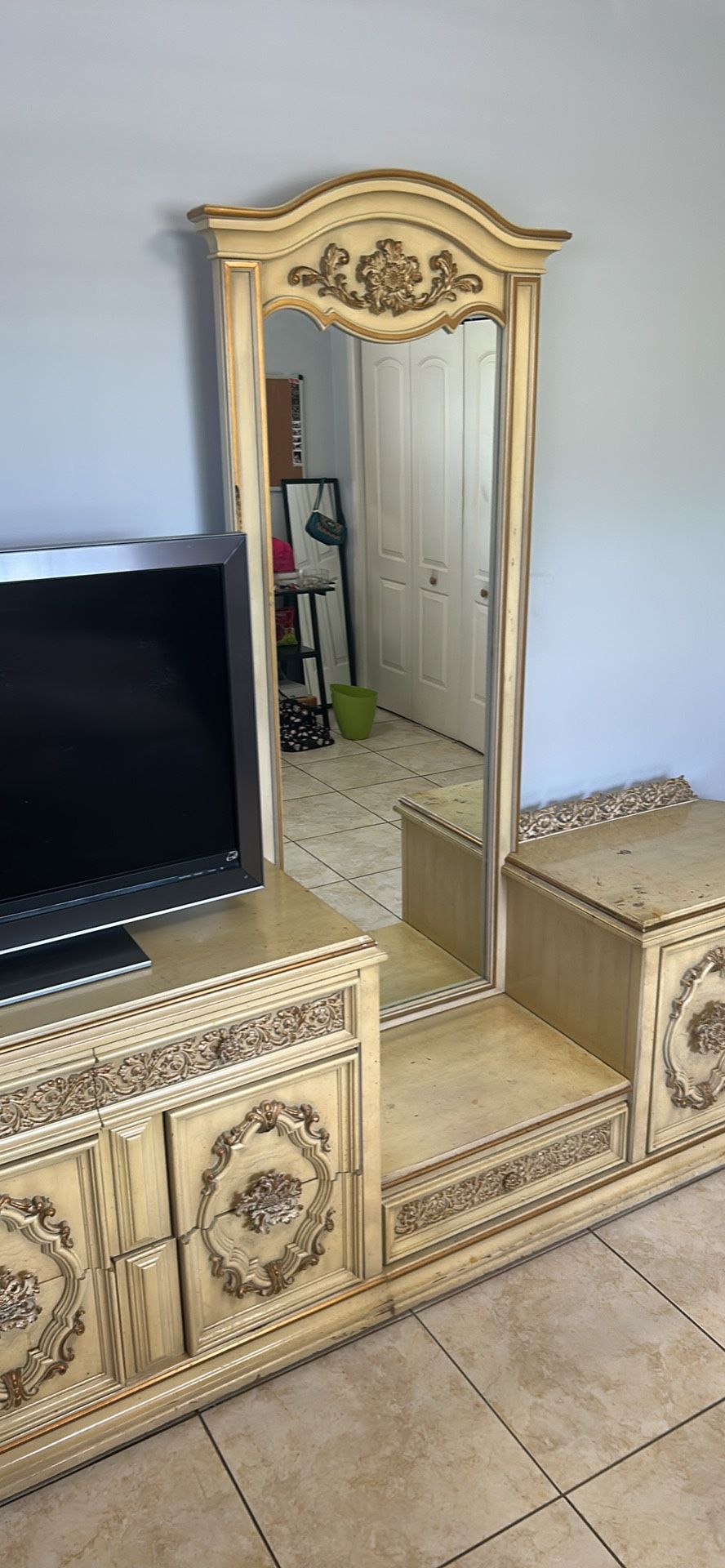 Antique Mirrored Dresser